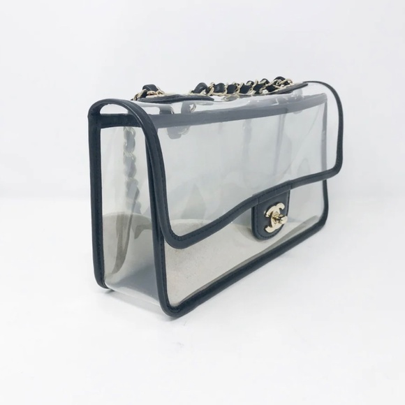 Authentic Chanel Sand By The Sea Flap Bag PVC with Lambskin Medium - Picture 6 of 10